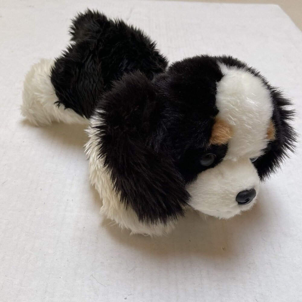 Aurora Spaniel Puppy Plush Long Black White Kids Toy Soft Decor Dog